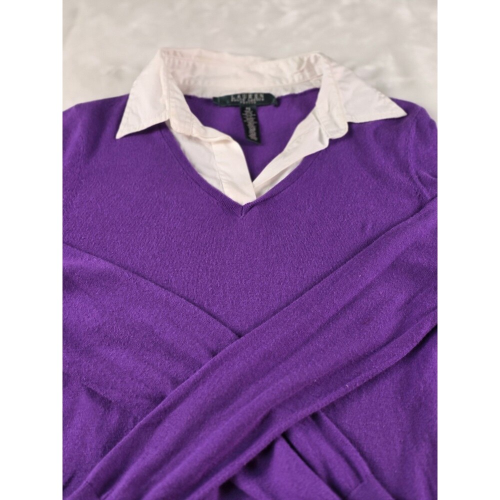 Lauren Ralph Lauren Womens Sz Petite Small Layered Long Sleeve Shirt‎